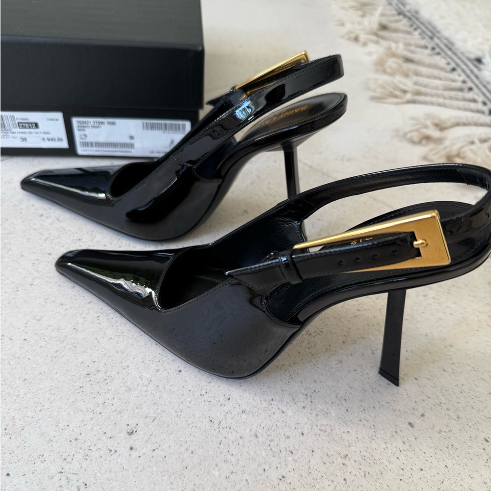 Saint Laurent Black Patent Leather Heels